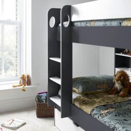 Rest Relax Olive Grey & White Wooden Storage Bunk Bed - Size: Single - thumbnail 6