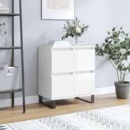 Berkfield Home Sideboard High Gloss White 60x35x70 cm Engineered Wood - Size: 60 x 35 x 70 cm - thumbnail 2