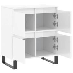 Berkfield Home Sideboard High Gloss White 60x35x70 cm Engineered Wood - Size: 60 x 35 x 70 cm - thumbnail 6