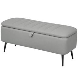 STILVORA Storage Ottoman with Steel Legs in Grey - thumbnail 5