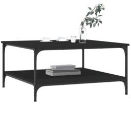 Berkfield Home Decorative Coffee Table Black 80x80x40 cm Engineered Wood - Size: 80 x 80 x 40 cm - thumbnail 1