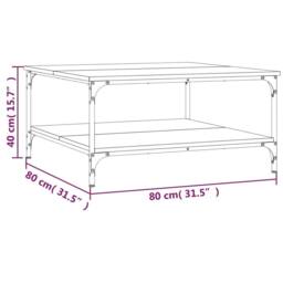 Berkfield Home Decorative Coffee Table Black 80x80x40 cm Engineered Wood - Size: 80 x 80 x 40 cm - thumbnail 9