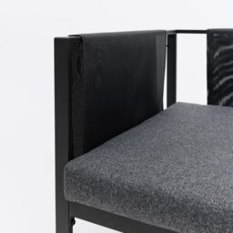 Home Detail Tara Black Corner Garden Sofa Set with Grey Cushions, With Fire Pit Table - thumbnail 4
