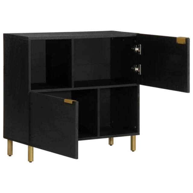 Berkfield Home Sideboard Black 80x33x75 cm Engineered Wood - Size: 80 x 33 x 75 cm - image 1