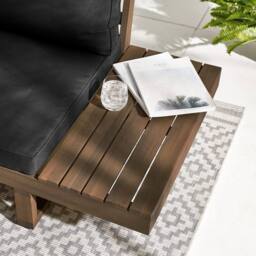 FurnitureboxUK Brisa Solid Wood 8 Seat Outdoor Sofa Set in Walnut - thumbnail 6
