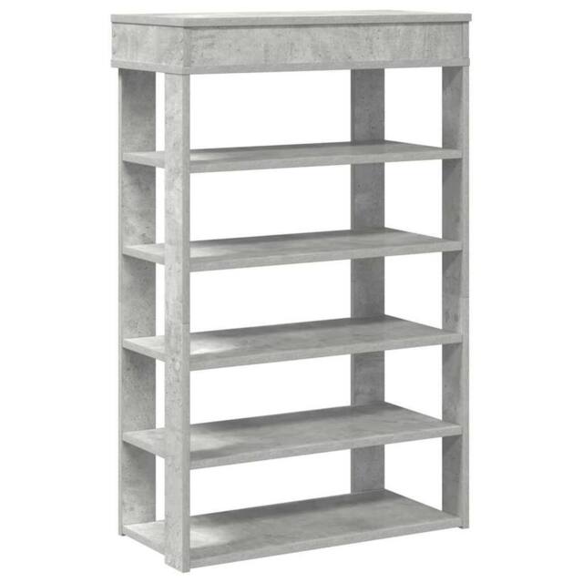 Berkfield Home Shoe Rack Concrete Grey 60x30x98 cm Engineered Wood - Size: 60 x 30 x 98 cm - image 1