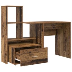Berkfield Home with Drawer with Shelf with Storage Old wood 131.5 x 50 x 106.5 cm Engineered wood in Brown - thumbnail 6
