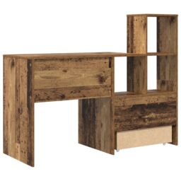 Berkfield Home with Drawer with Shelf with Storage Old wood 131.5 x 50 x 106.5 cm Engineered wood in Brown - thumbnail 8