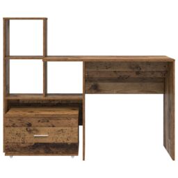 Berkfield Home with Drawer with Shelf with Storage Old wood 131.5 x 50 x 106.5 cm Engineered wood in Brown - thumbnail 7