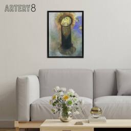 "Artery8 Head of John the Baptist on Pillar Redon Framed Canvas Wall Art - Size: W12"" x H16""" - thumbnail 3