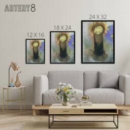 "Artery8 Head of John the Baptist on Pillar Redon Framed Canvas Wall Art - Size: W12"" x H16""" - thumbnail 4