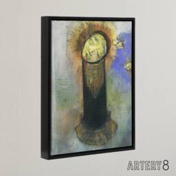 "Artery8 Head of John the Baptist on Pillar Redon Framed Canvas Wall Art - Size: W12"" x H16""" - thumbnail 2