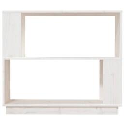 Berkfield Home Beautiful Book Cabinet/Room Divider White 80x25x70 cm Solid Wood Pine - Size: 80 x 25 x 70 cm - thumbnail 5
