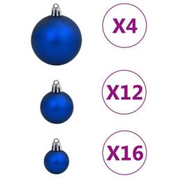 Berkfield Home 111 Piece Christmas Bauble Set Blue Polystyrene - thumbnail 5