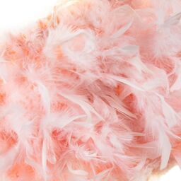 Happy Homewares and Chic Real Feather Floor Lamp with Satin Nickel Base & Switch in Pink - thumbnail 2