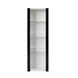 FORGEVIO White Matt Black High Gloss Display Cabinet RGB LED 3 Glass Shelves - thumbnail 1