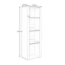 FORGEVIO White Matt Black High Gloss Display Cabinet RGB LED 3 Glass Shelves - thumbnail 3