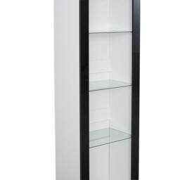 FORGEVIO White Matt Black High Gloss Display Cabinet RGB LED 3 Glass Shelves - thumbnail 4
