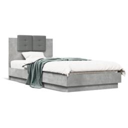 Berkfield Home Bed Frame with LED without Mattress Concrete Grey 100x200 cm - thumbnail 5