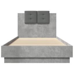 Berkfield Home Bed Frame with LED without Mattress Concrete Grey 100x200 cm - thumbnail 6