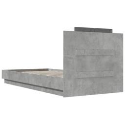 Berkfield Home Bed Frame with LED without Mattress Concrete Grey 100x200 cm - thumbnail 8