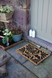 Artsy Mats Black Quirky Floral Pattern Coir Doormat (60 x 40cm) in Brown - Size: 40 cm x 60 cm - thumbnail 6