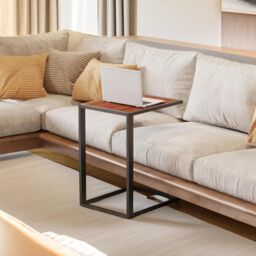 Pirlo Plush Side Table C Shaped Walnut - thumbnail 4