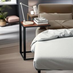 Pirlo Plush Side Table C Shaped Walnut - thumbnail 2