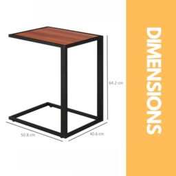 Pirlo Plush Side Table C Shaped Walnut - thumbnail 5