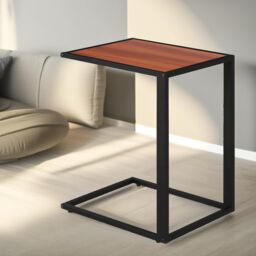 Pirlo Plush Side Table C Shaped Walnut - thumbnail 1