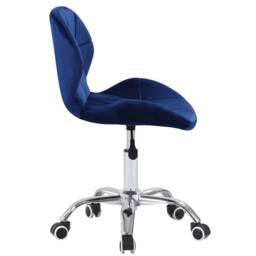 SPETLEK Cushioned Velvet Desk Office Chair Chrome with Legs Lift in Blue - Size: 0.6m2 - thumbnail 3