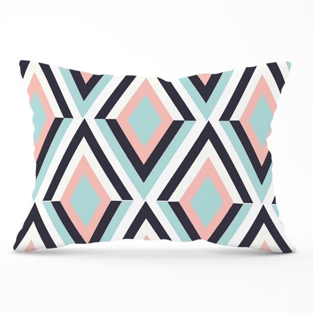 Warren Reed - Designer Zig Zag Abstract Pattern Cushions in Blue - Size: 60 cm x 60 cm - image 1