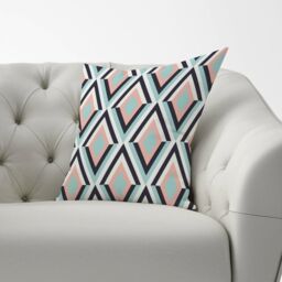Warren Reed - Designer Zig Zag Abstract Pattern Cushions in Blue - Size: 60 cm x 60 cm - thumbnail 2