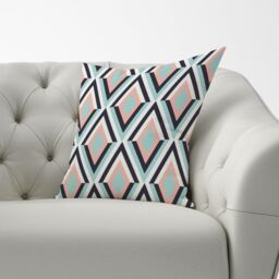Warren Reed - Designer Zig Zag Abstract Pattern Cushions in Blue - Size: 60 cm x 60 cm - thumbnail 3