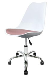Fusion Living Soho Plastic Dining Chair with Swivel Base in Dusty Pink - thumbnail 2