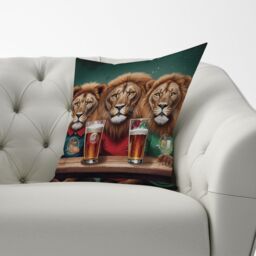 Warren Reed - Designer Lions Watching The Game Cushions - Size: 60 cm x 60 cm - thumbnail 3