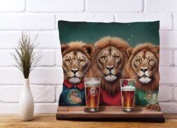Warren Reed - Designer Lions Watching The Game Cushions - Size: 60 cm x 60 cm - thumbnail 2