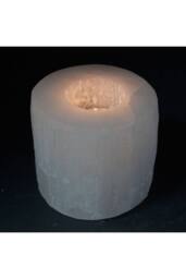 KDMD Selenite Candle Holder - 8cm Translucent Crystal Decor for Home in White - thumbnail 2