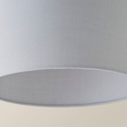 ValueLights Reni Pale Grey Fabric Easy Fit Drum Ceiling Lamp Shade - Size: Small - thumbnail 5