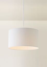 ValueLights Reni Pale Grey Fabric Easy Fit Drum Ceiling Lamp Shade - Size: Small - thumbnail 2