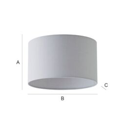 ValueLights Reni Pale Grey Fabric Easy Fit Drum Ceiling Lamp Shade - Size: Small - thumbnail 9