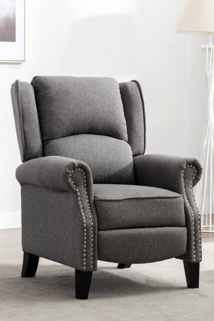 More4Homes Charlotte Modern Fabric Pushback Recliner Sofa Accent Chair in Grey - image 1