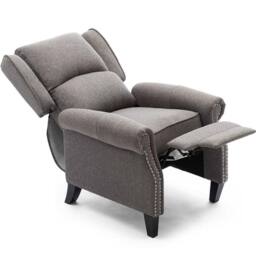 More4Homes Charlotte Modern Fabric Pushback Recliner Sofa Accent Chair in Grey - thumbnail 3