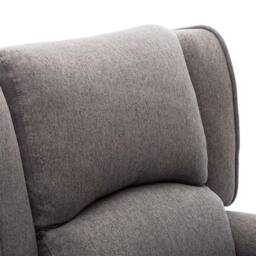 More4Homes Charlotte Modern Fabric Pushback Recliner Sofa Accent Chair in Grey - thumbnail 5