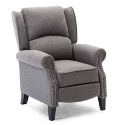More4Homes Charlotte Modern Fabric Pushback Recliner Sofa Accent Chair in Grey - thumbnail 2