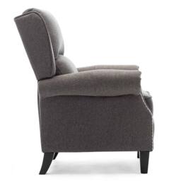 More4Homes Charlotte Modern Fabric Pushback Recliner Sofa Accent Chair in Grey - thumbnail 4