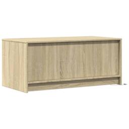 Berkfield Home Coffee Table with LED Lights Sonoma Oak Engineered Wood in Light Tan - thumbnail 8