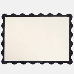 OHS Scallop Edge Rug Soft Non Slip Floor Carpet Area Mat in Cream - Size: 120 cm x 170 cm - thumbnail 3