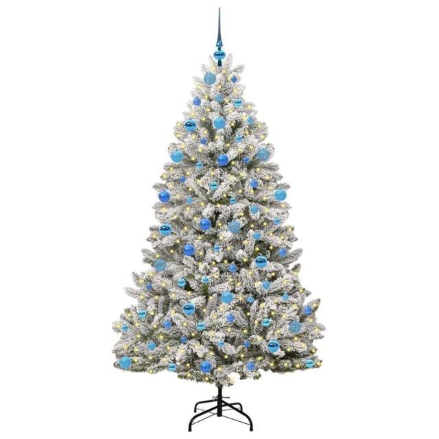 Berkfield Home Elegant Artificial Christmas Tree Green & White 180 cm PVC & Metal - image 1