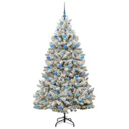 Berkfield Home Elegant Artificial Christmas Tree Green & White 180 cm PVC & Metal